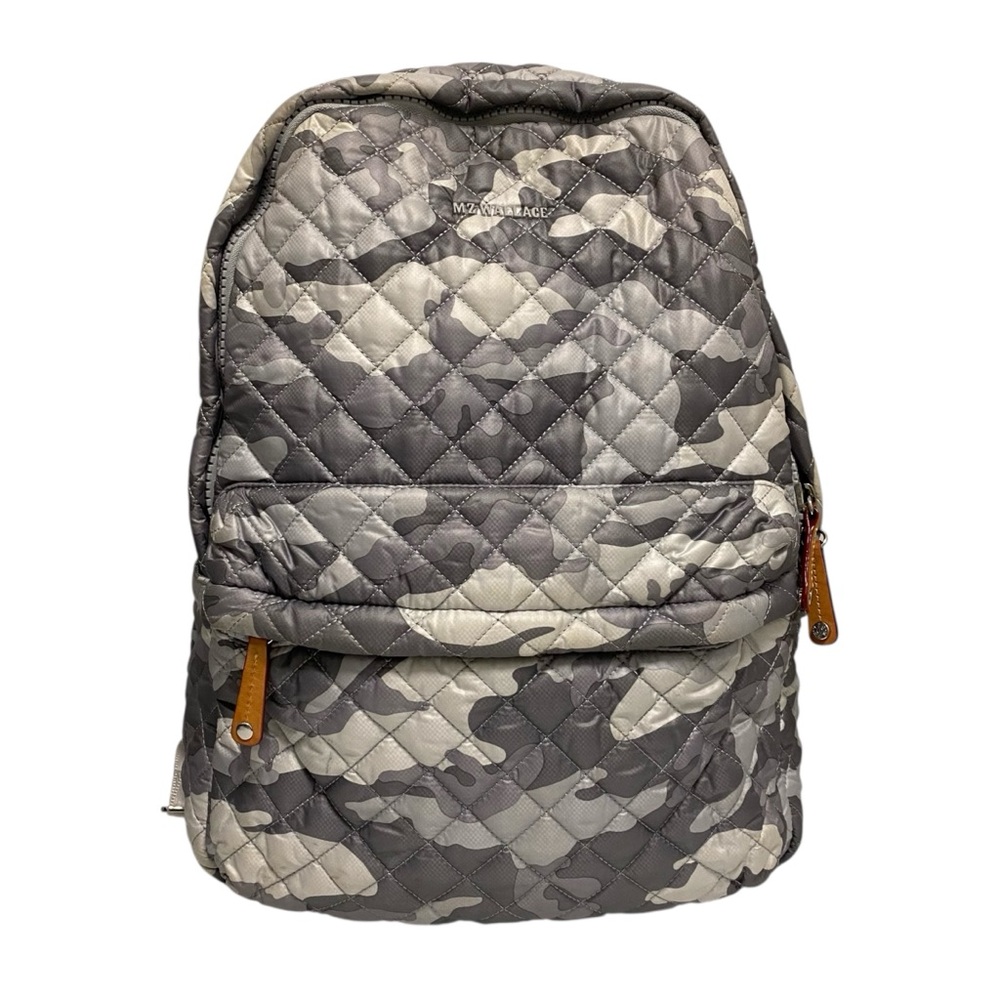 MZ Wallace Gray/Charcoal Camouflage Quilted Backpack